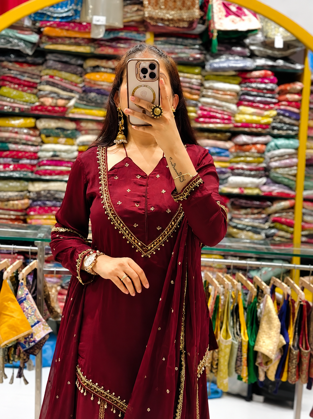 Designer Mirror Work Ethnic Set