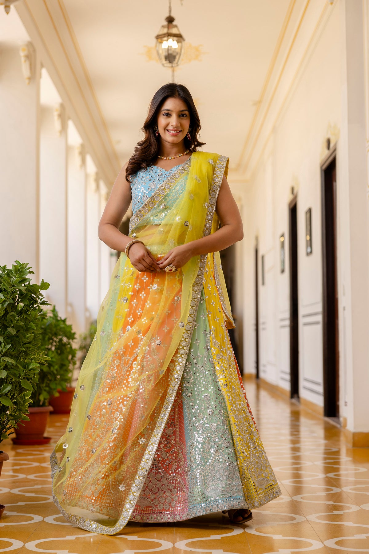 Designer Sequins Embroidered Faux Georgette Bridal & Festive Lehenga