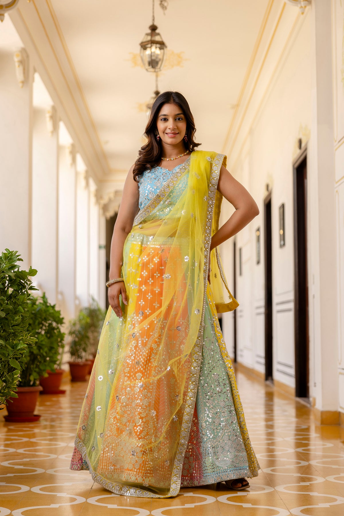 Designer Sequins Embroidered Faux Georgette Bridal & Festive Lehenga