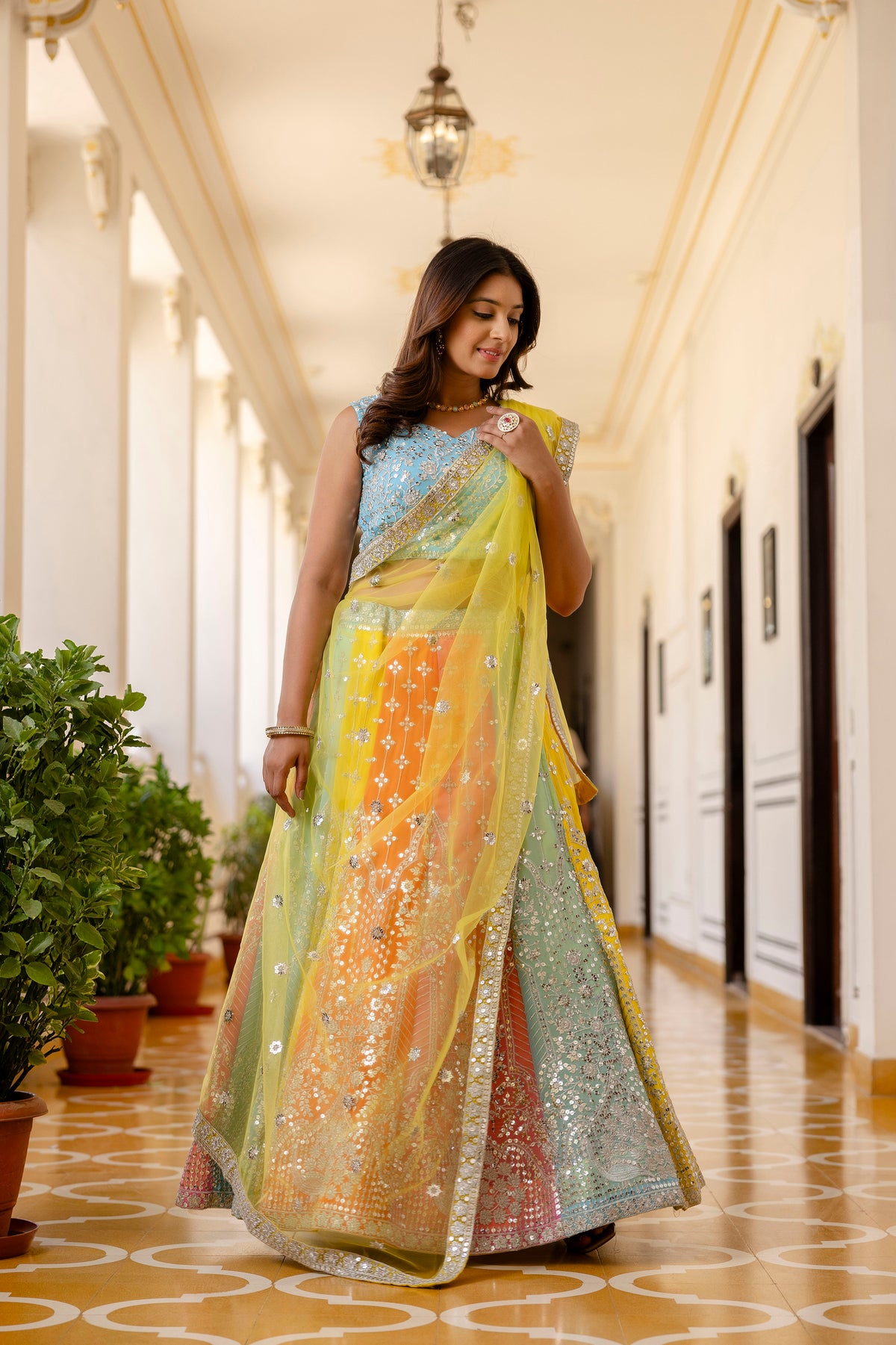Designer Sequins Embroidered Faux Georgette Bridal & Festive Lehenga