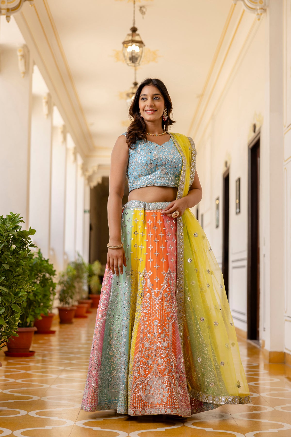 Designer Sequins Embroidered Faux Georgette Bridal & Festive Lehenga