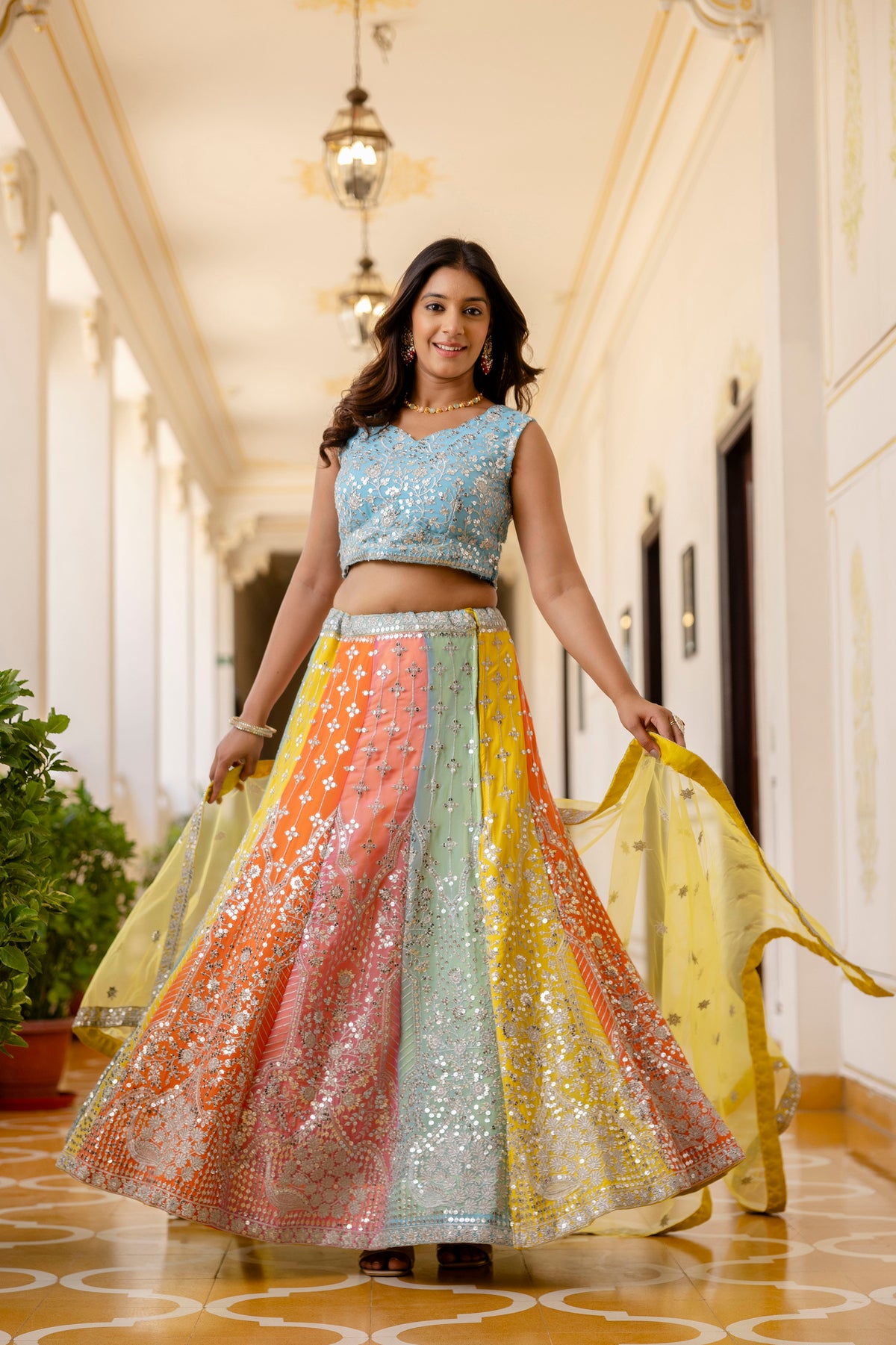 Designer Sequins Embroidered Faux Georgette Bridal & Festive Lehenga