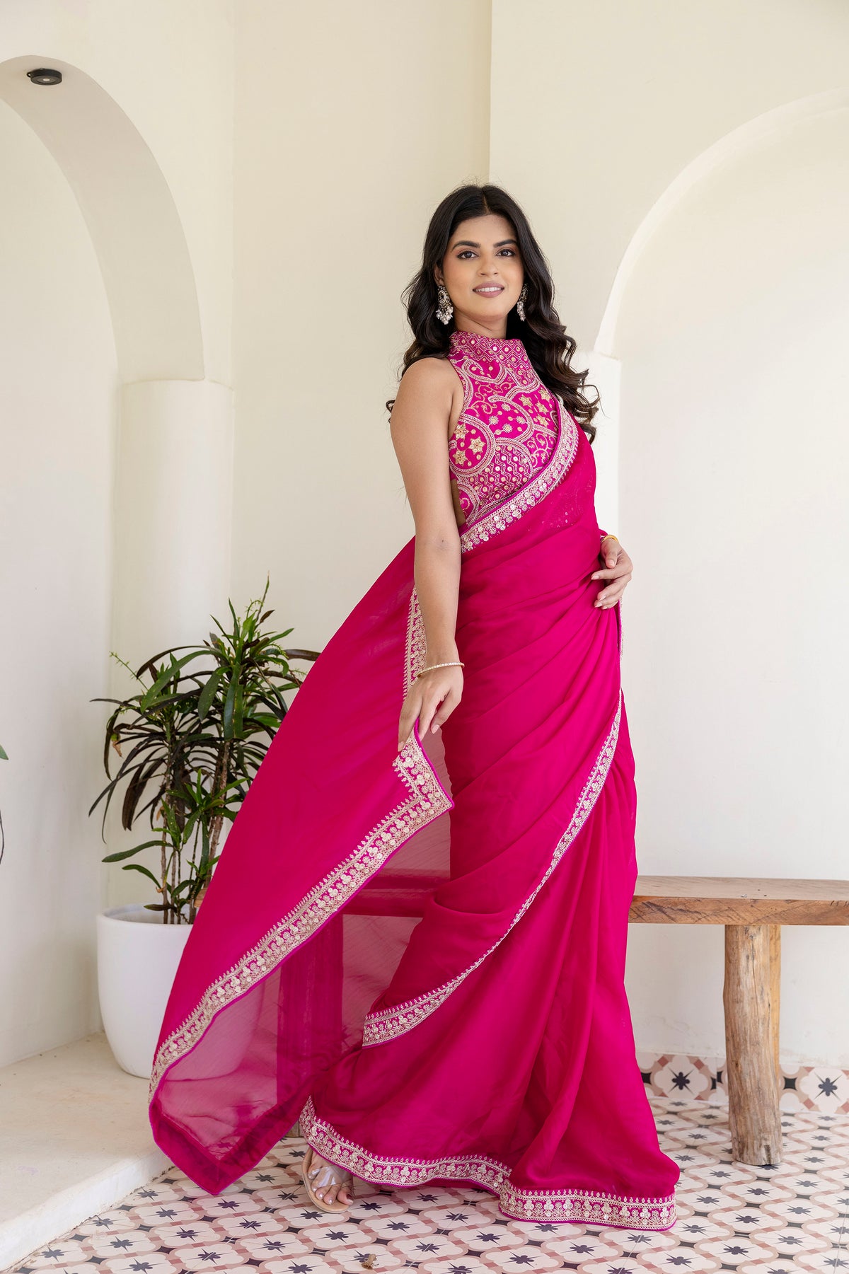 Trendy Rangoli Silk Cording Embroidered Saree with Designer Bangalori Silk Blouse