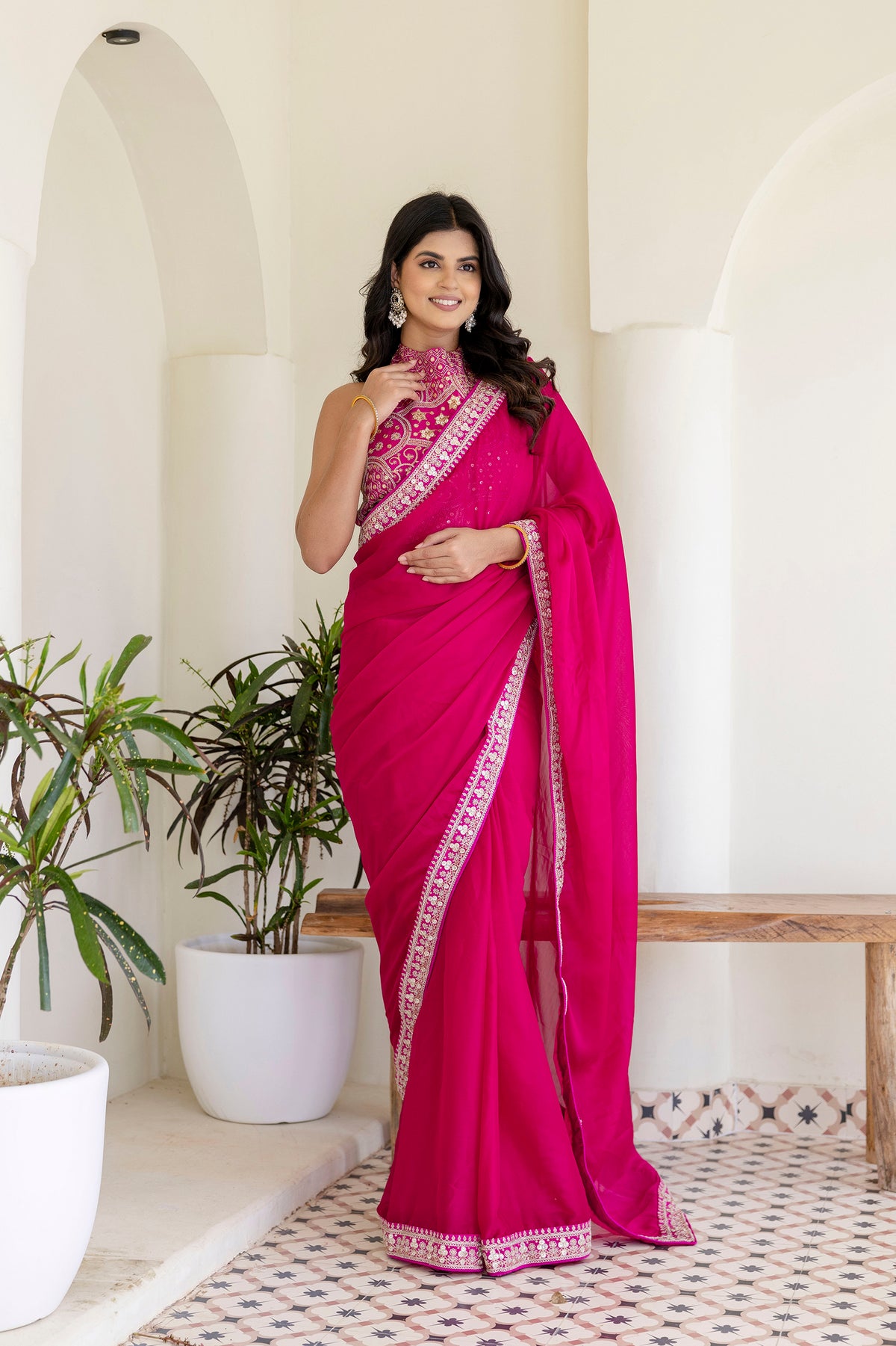 Trendy Rangoli Silk Cording Embroidered Saree with Designer Bangalori Silk Blouse