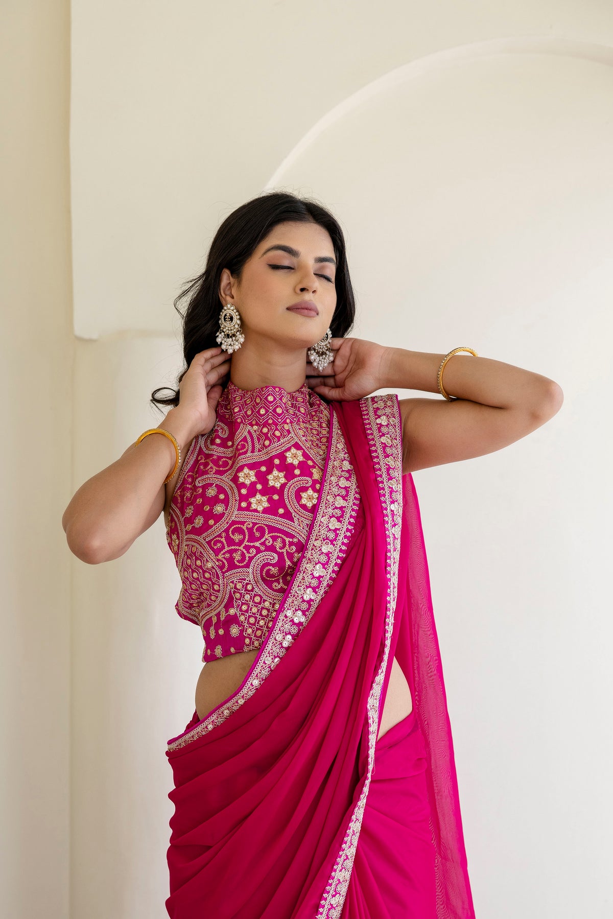Trendy Rangoli Silk Cording Embroidered Saree with Designer Bangalori Silk Blouse
