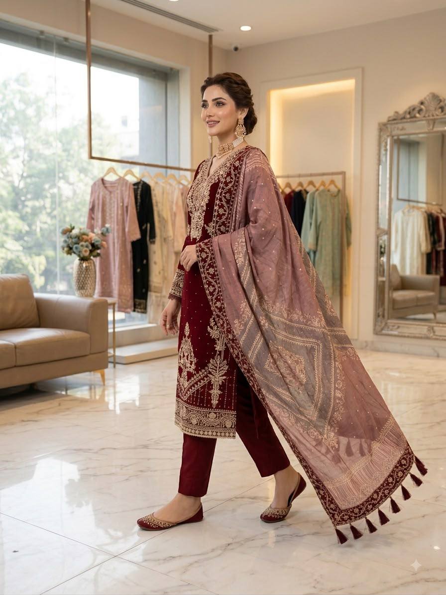 Designer Festival Wear Cording Embroidered Set