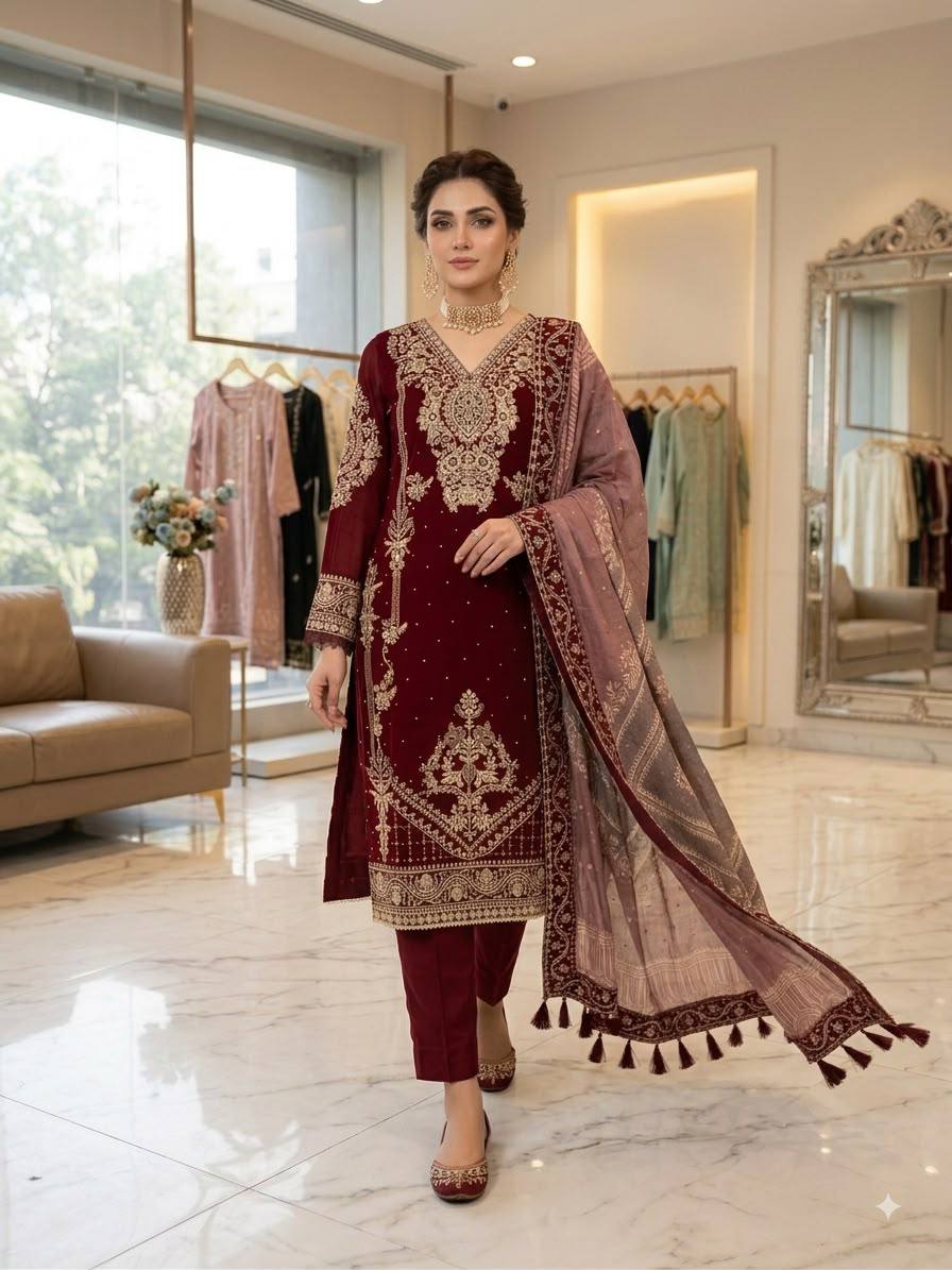 Designer Festival Wear Cording Embroidered Set