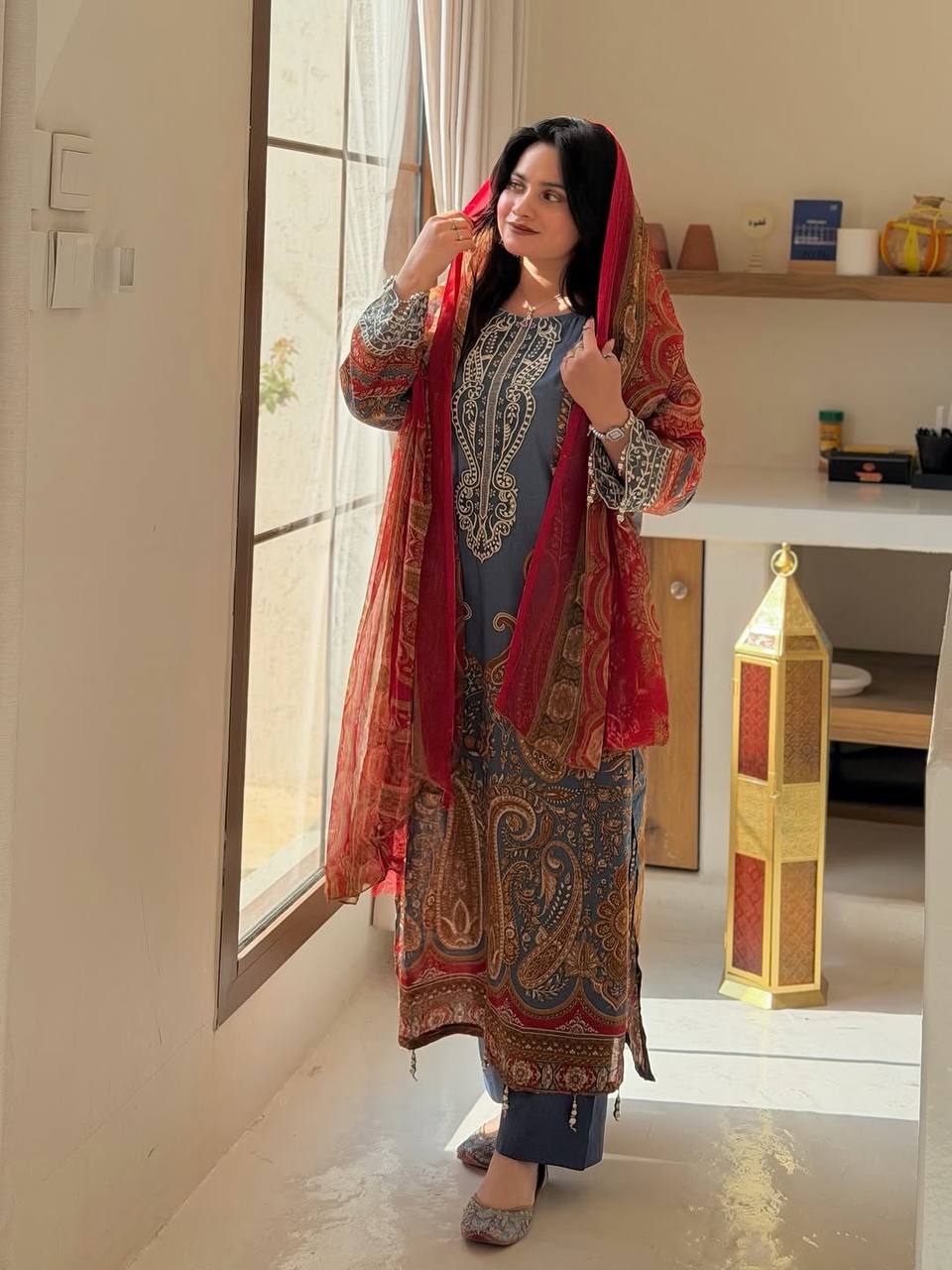 Elegant Designer Printed Palazzo Suit with Dupatta