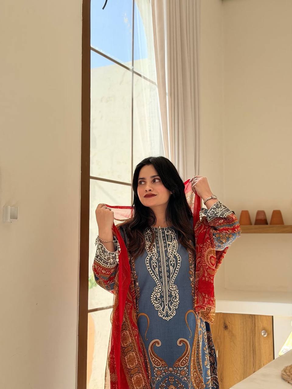 Elegant Designer Printed Palazzo Suit with Dupatta