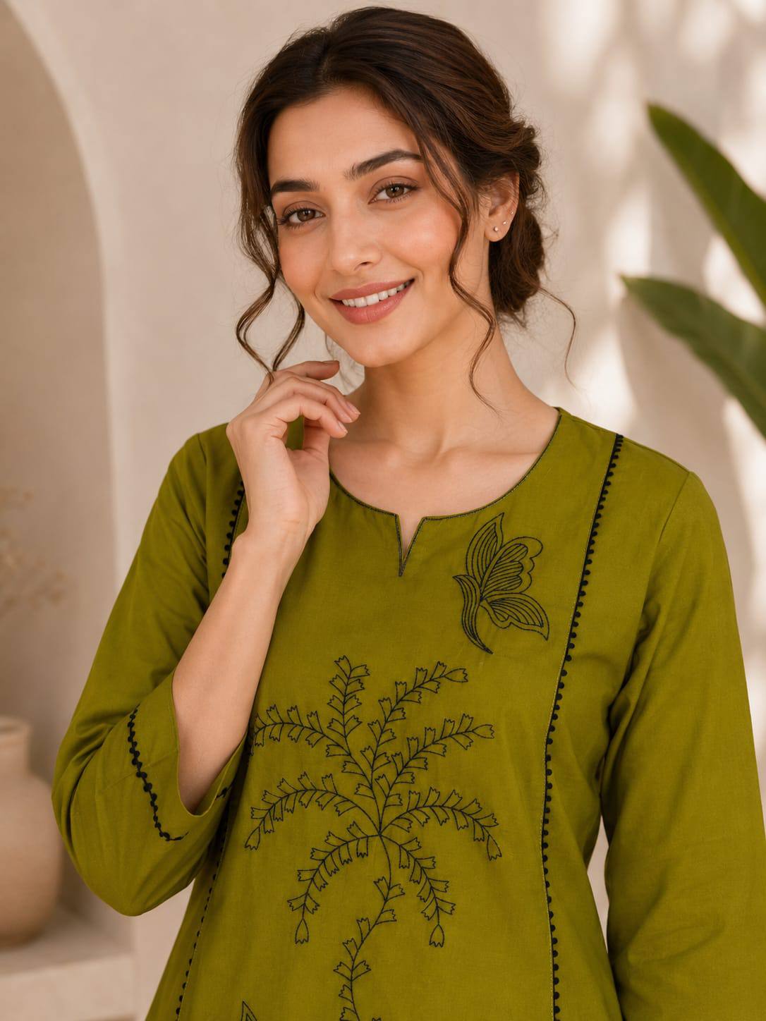 Premium Dabu Cotton Kurti Set