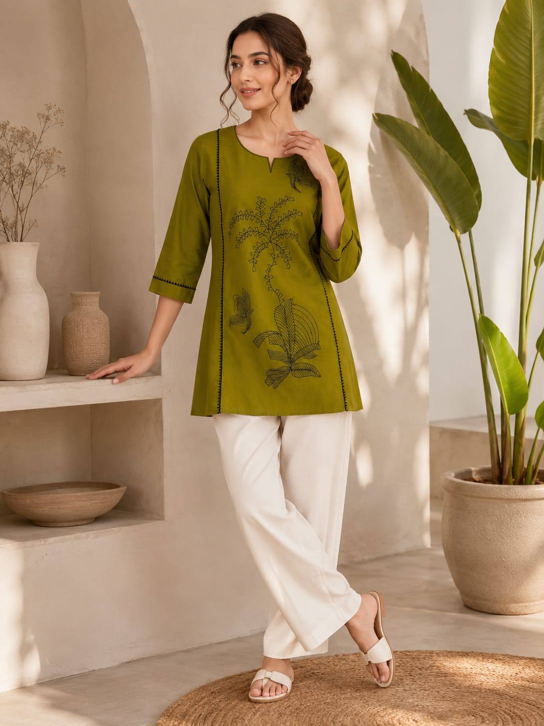 Premium Dabu Cotton Kurti Set