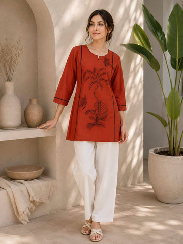 Premium Dabu Cotton Kurti Set