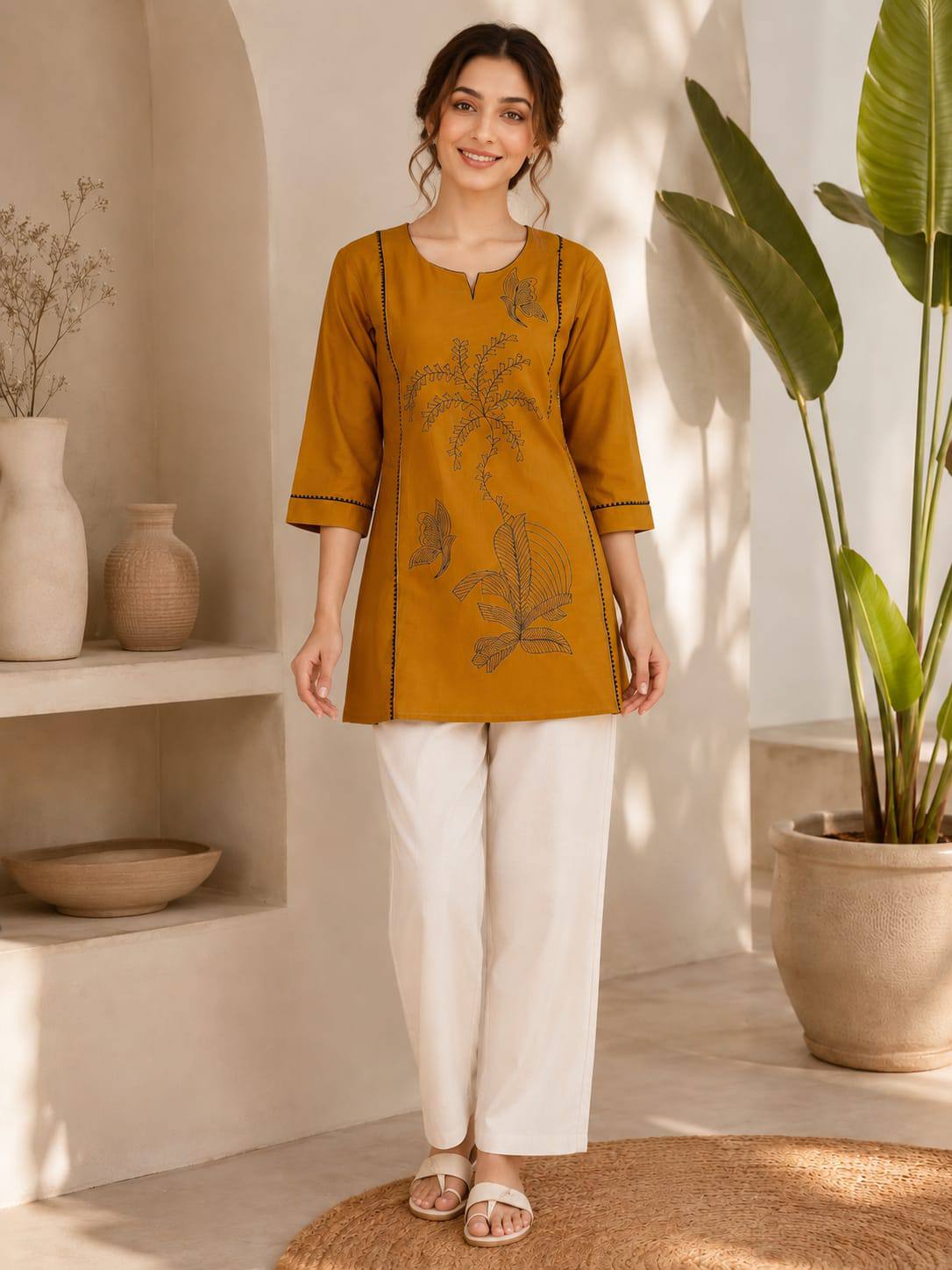 Premium Dabu Cotton Kurti Set
