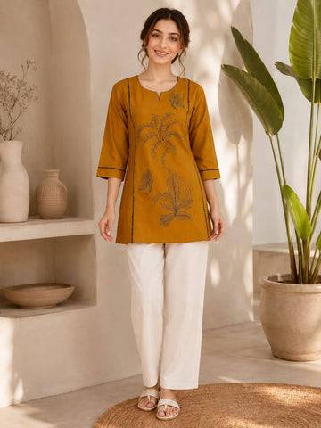 Premium Dabu Cotton Kurti Set