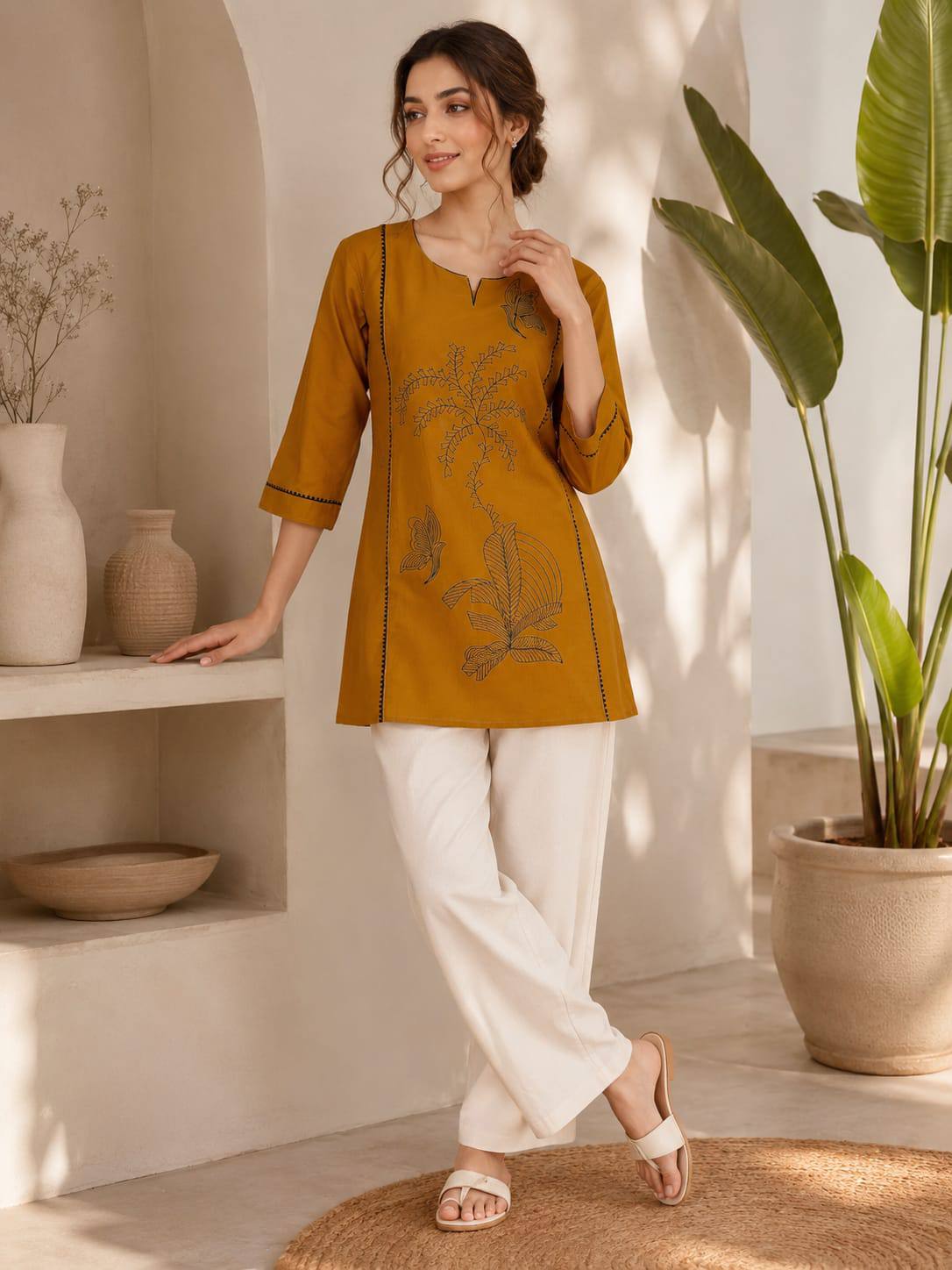 Premium Dabu Cotton Kurti Set