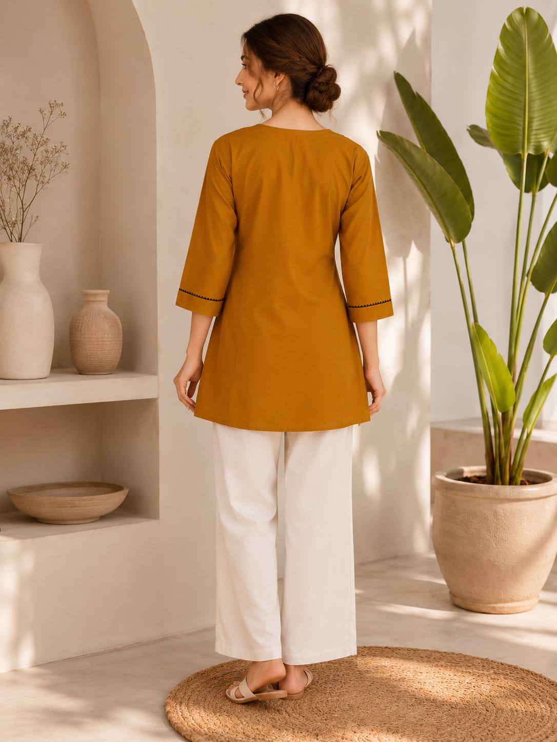 Premium Dabu Cotton Kurti Set