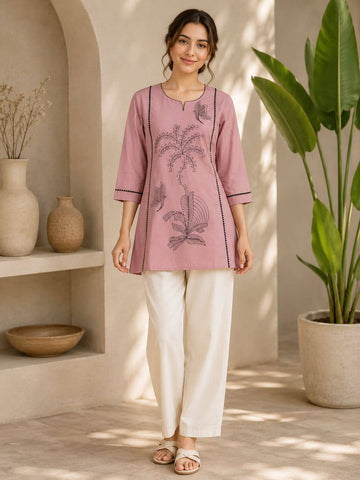 Premium Dabu Cotton Kurti Set