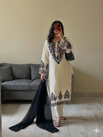 Regal Embroidered Roman Silk 3-Piece Suit
