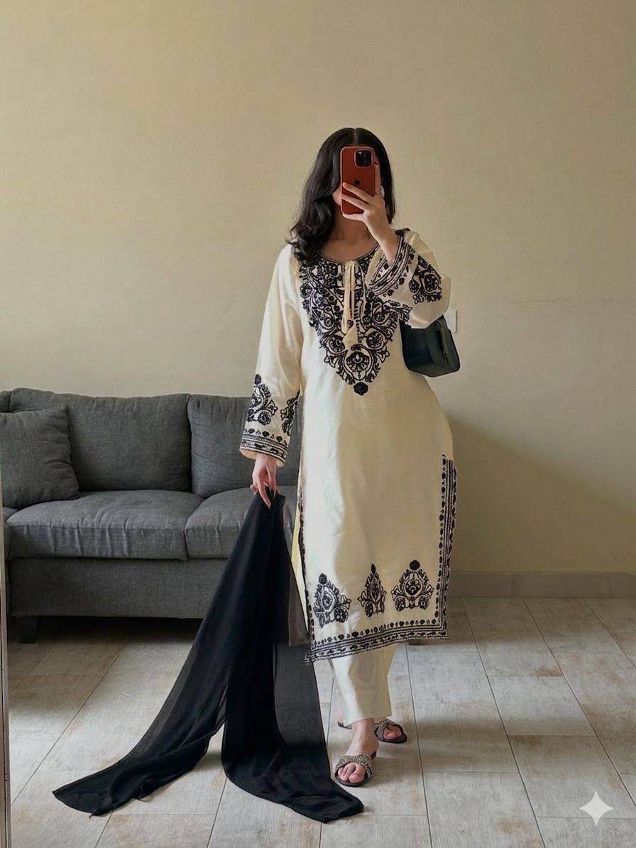 Regal Embroidered Roman Silk 3-Piece Suit
