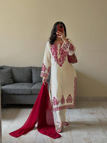 Regal Embroidered Roman Silk 3-Piece Suit