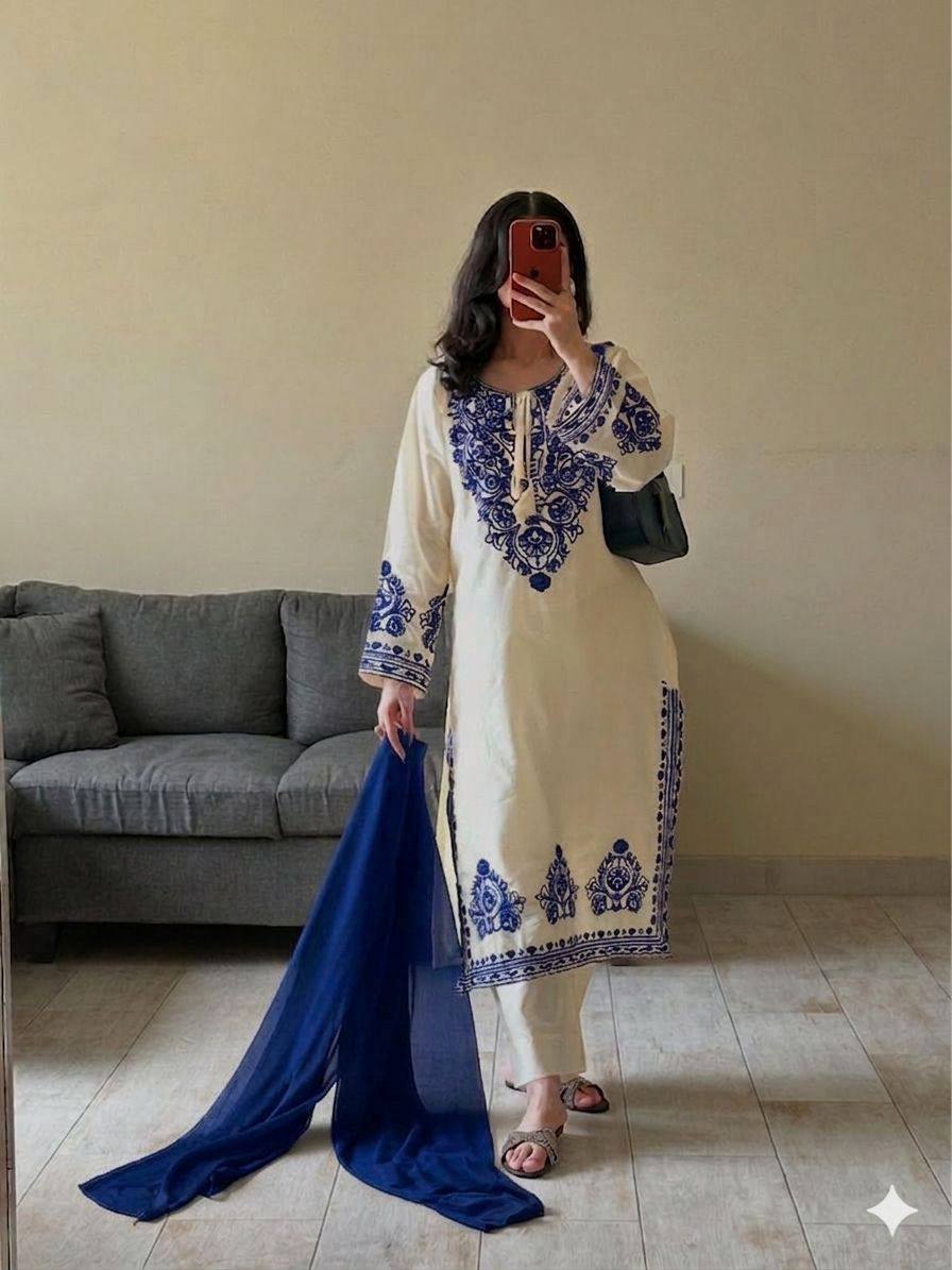 Regal Embroidered Roman Silk 3-Piece Suit