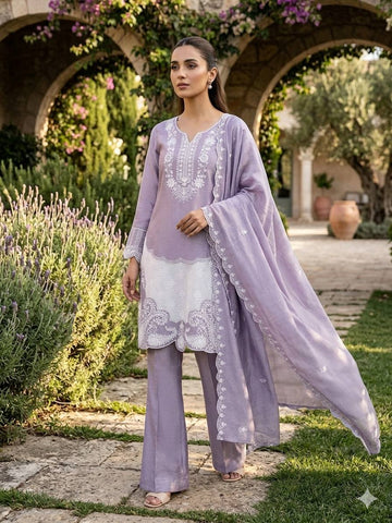 Trending Designer Suit With Elegant Sequence Work