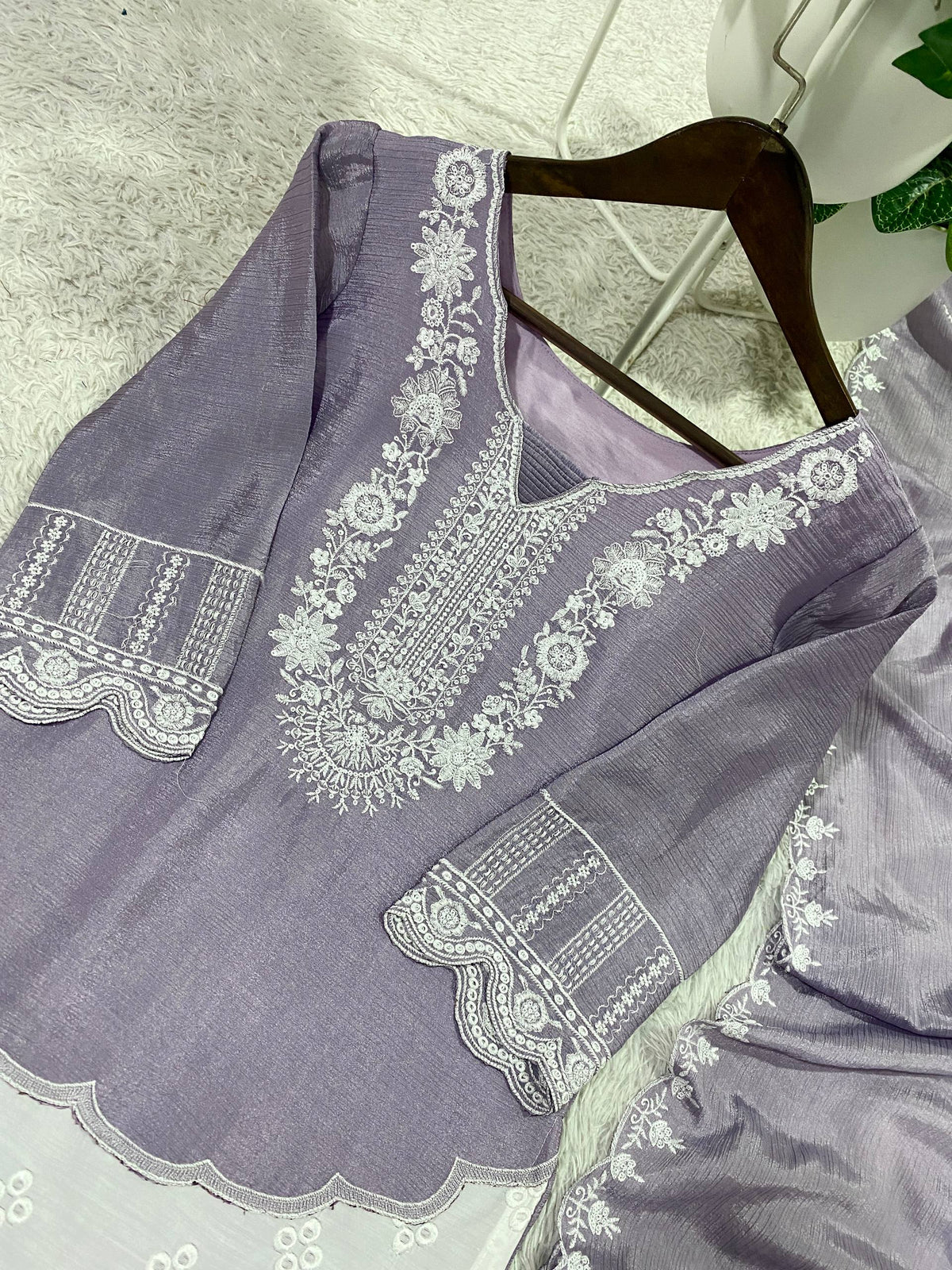 Trending Designer Suit With Elegant Sequence Work
