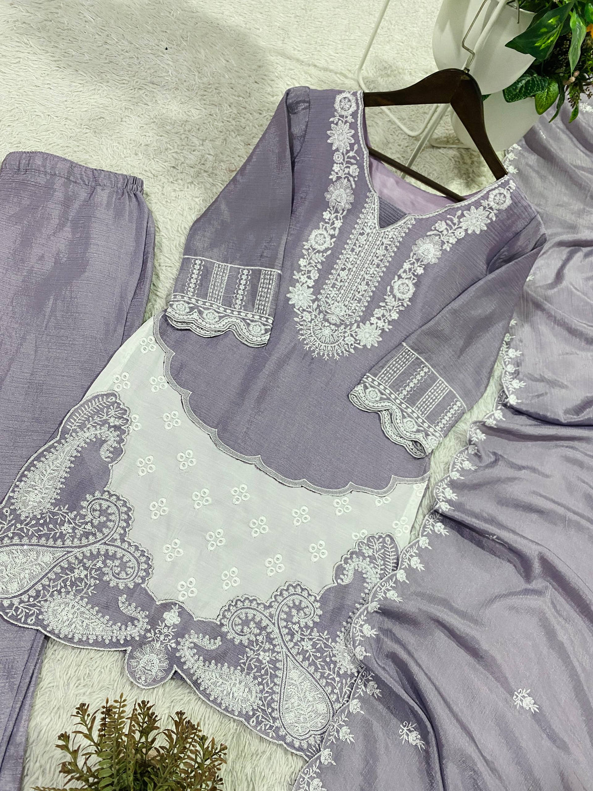 Trending Designer Suit With Elegant Sequence Work