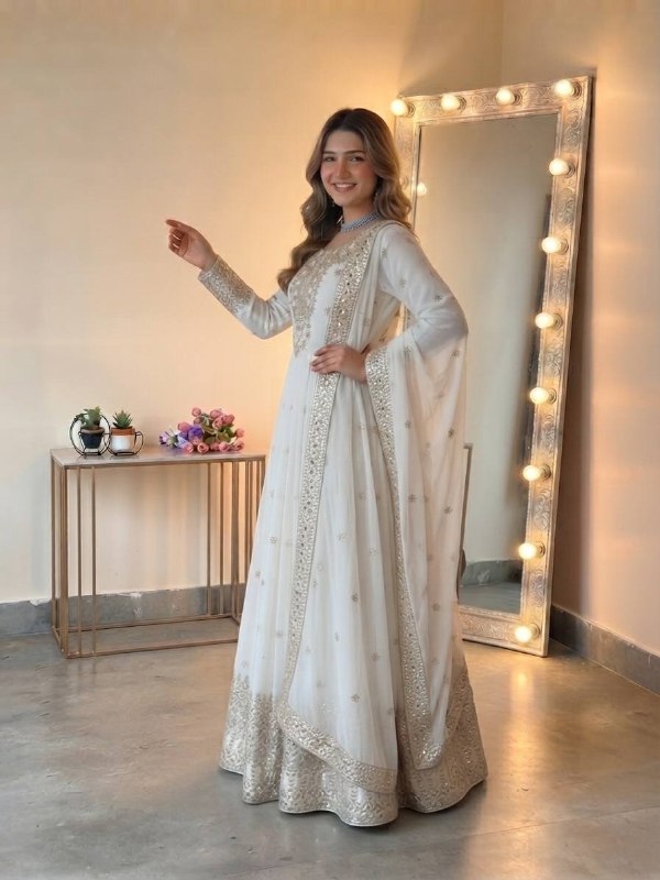 Royal Festive Embroidered Gown Set