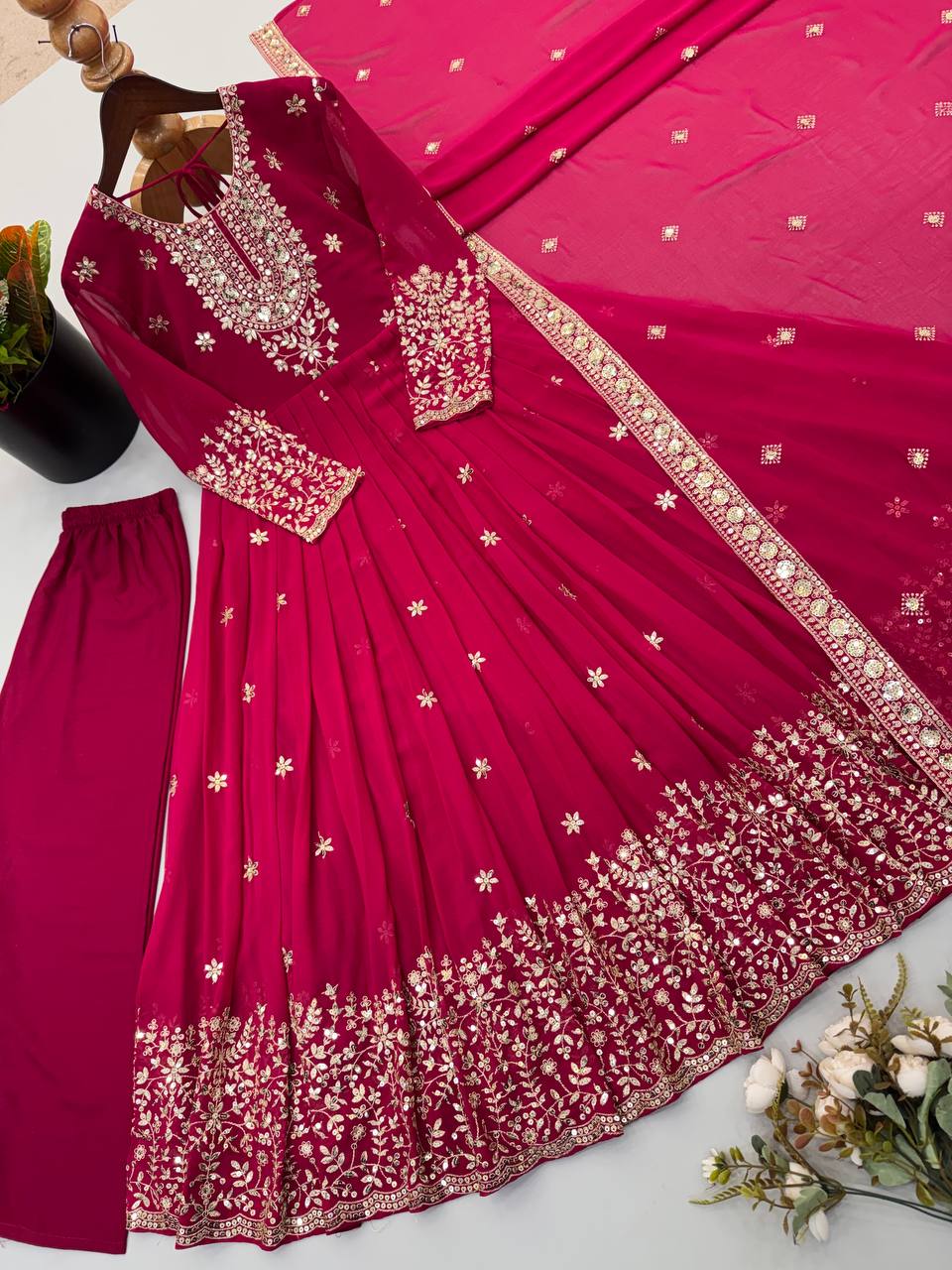 Royal Festive Embroidered Gown Set