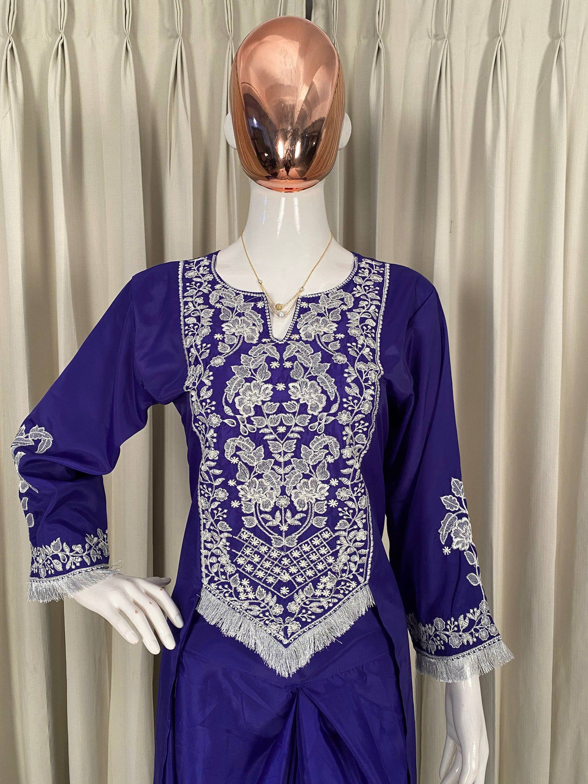 Festive Special Designer Wear 2-Piece Western Dhoti & Top With Embroidery Work