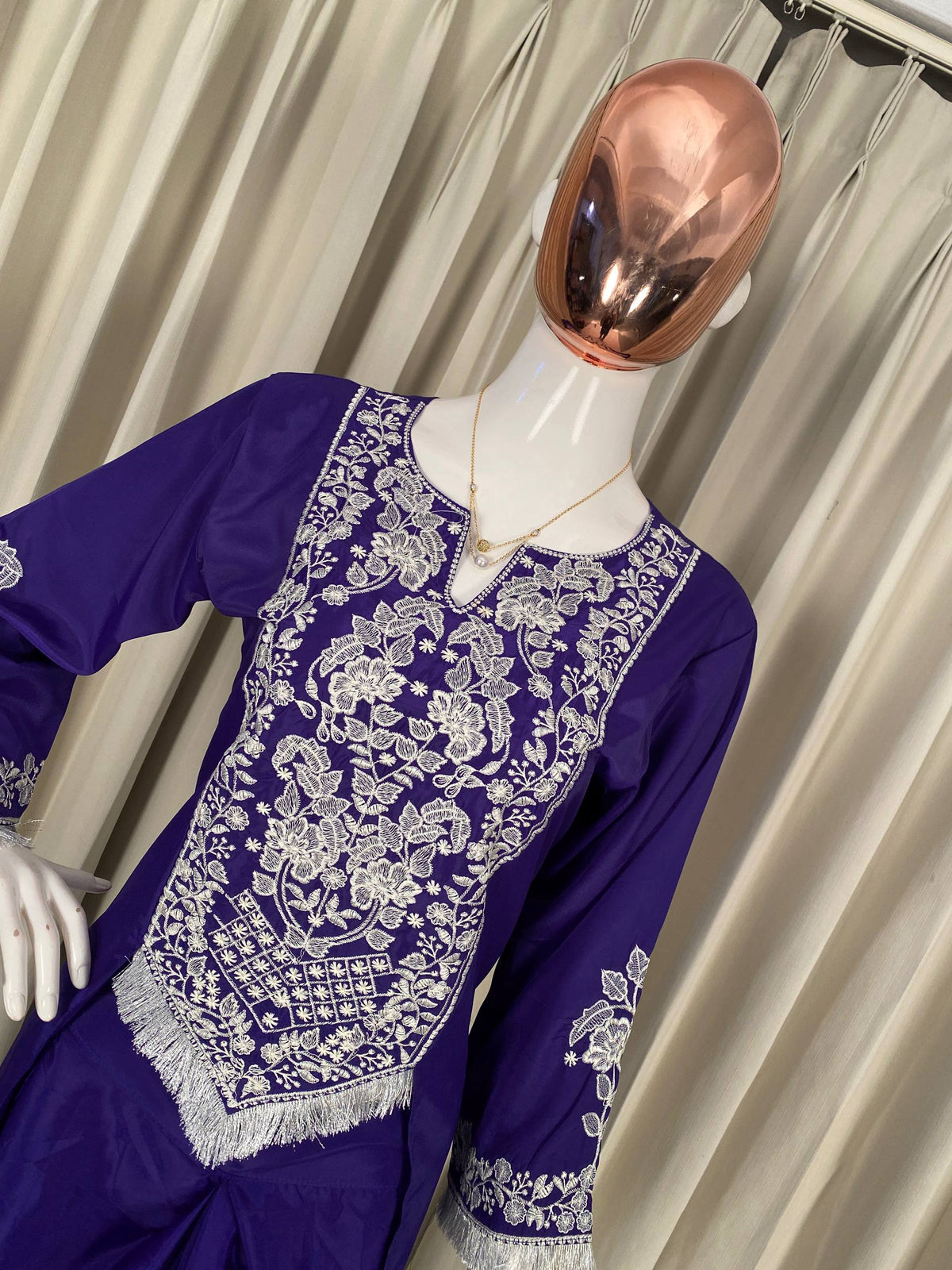 Festive Special Designer Wear 2-Piece Western Dhoti & Top With Embroidery Work