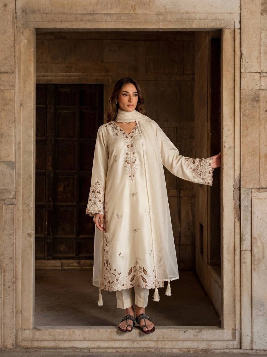 Designer Party Wear Pure Roman Glass Oversized Long Kaftan Set