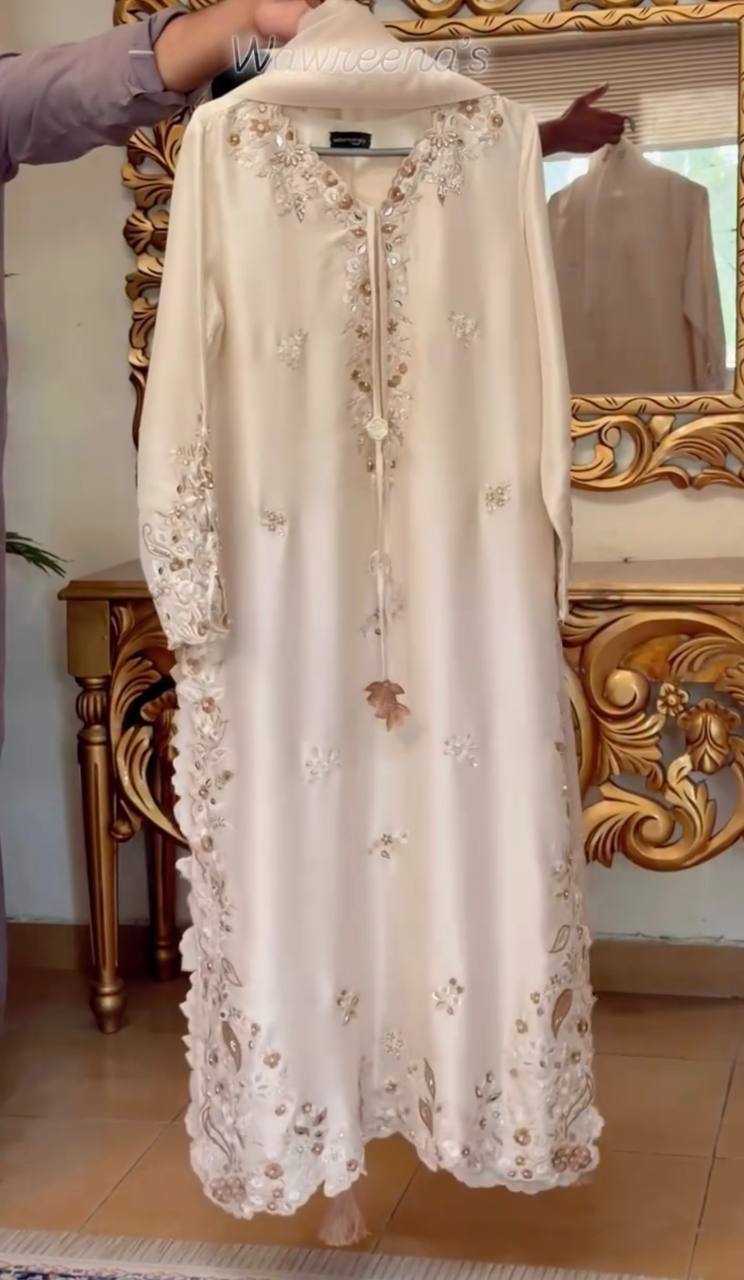 Designer Party Wear Pure Roman Glass Oversized Long Kaftan Set