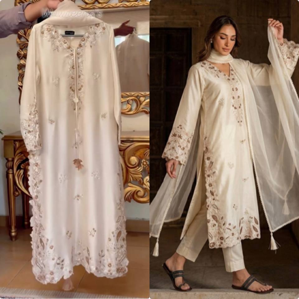 Designer Party Wear Pure Roman Glass Oversized Long Kaftan Set
