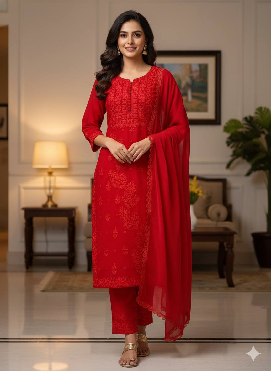 Designer Wear Exclusive Georgette Embroidered Suit With Dupatta