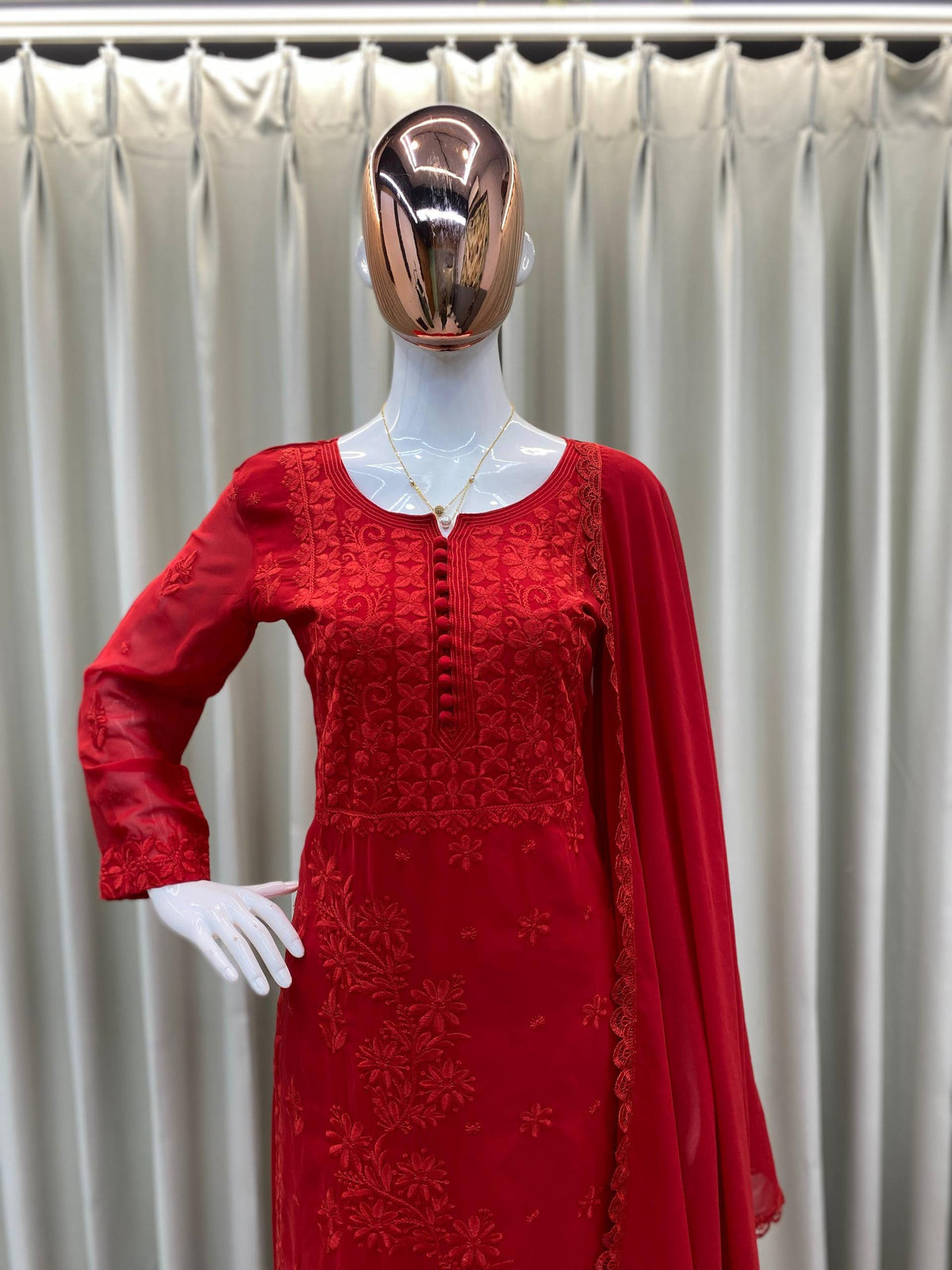 Designer Wear Exclusive Georgette Embroidered Suit With Dupatta