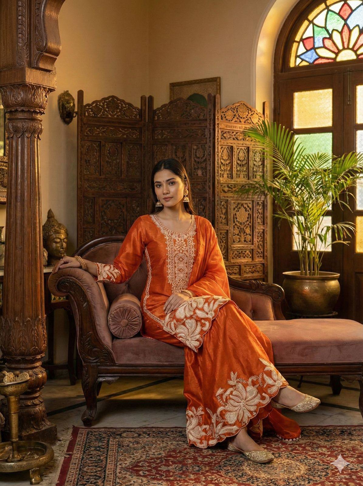 PERFECT FOR PARTY AND WEDDING OUR DESIGNER WEAR TOP WITH SARARA PAIR IN JIMMY CHOO