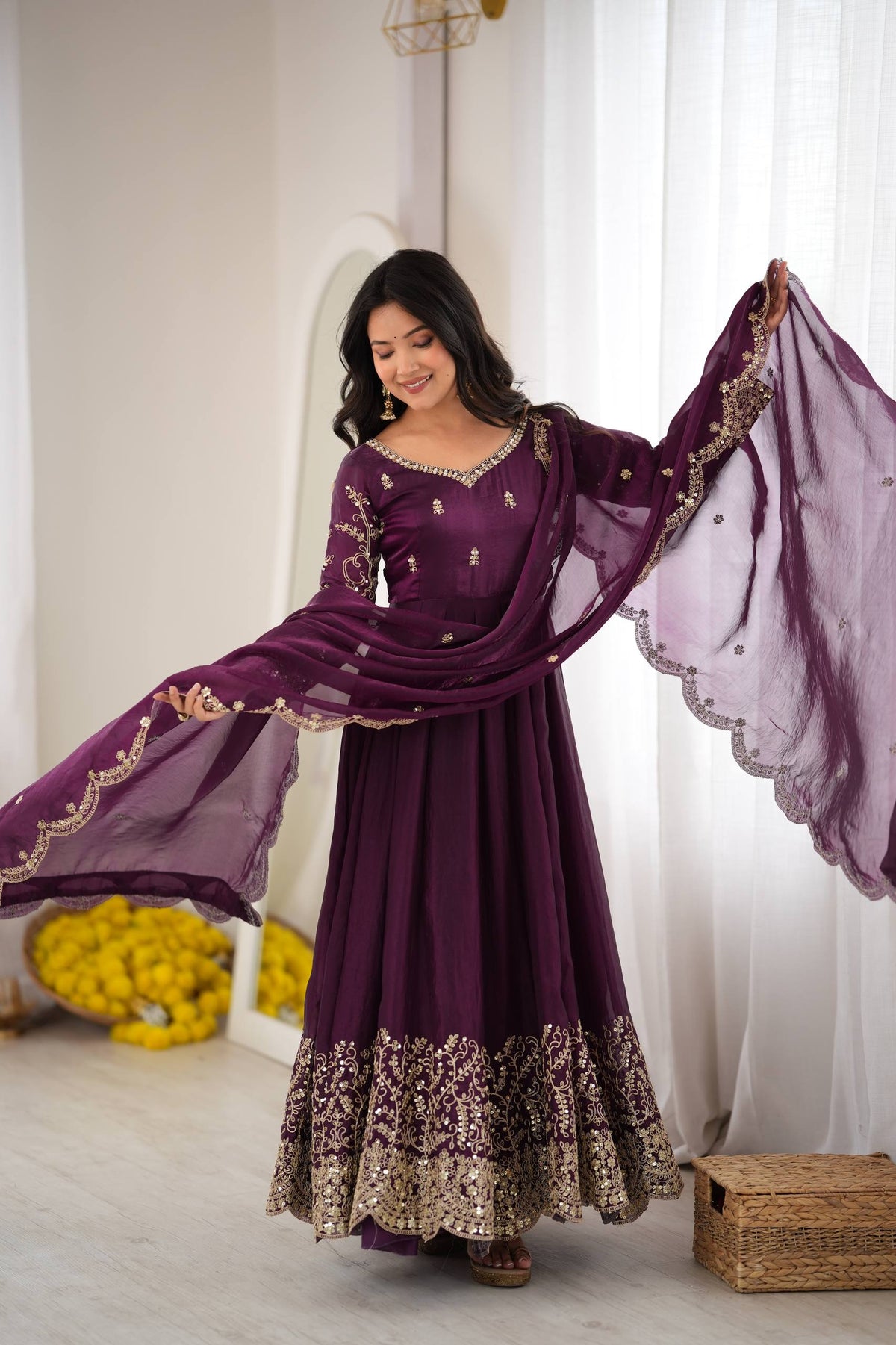 Designer Fendy Silk Festive Gown Collection