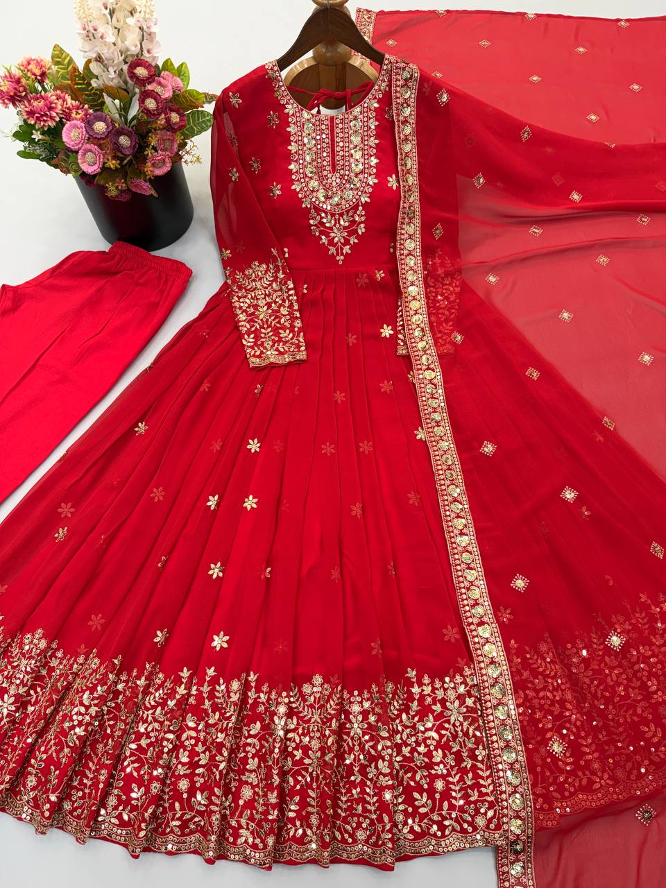 Royal Festive Embroidered Gown Set