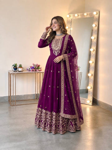 Royal Festive Embroidered Gown Set