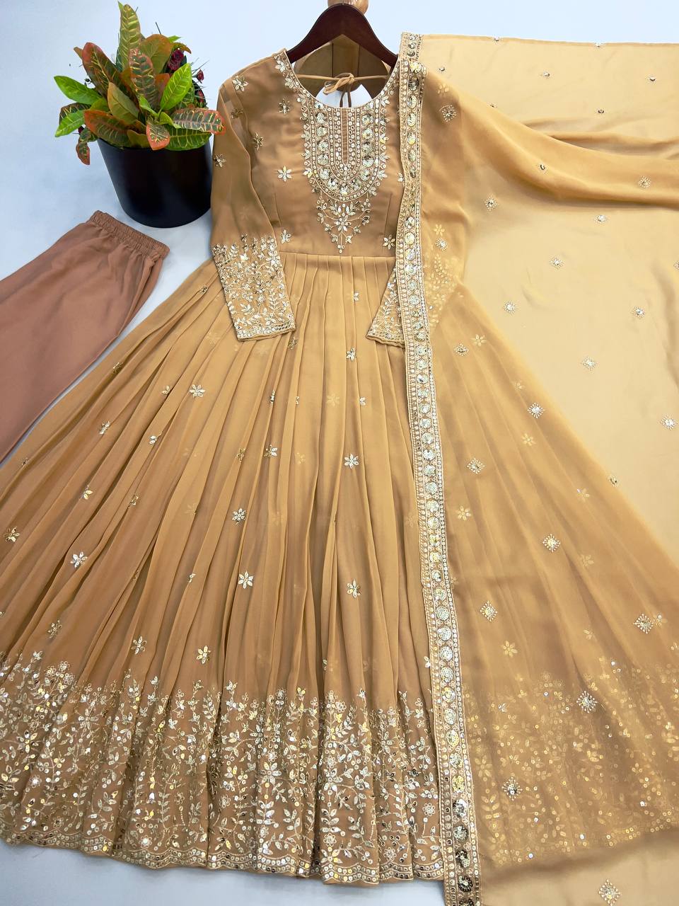 Royal Festive Embroidered Gown Set