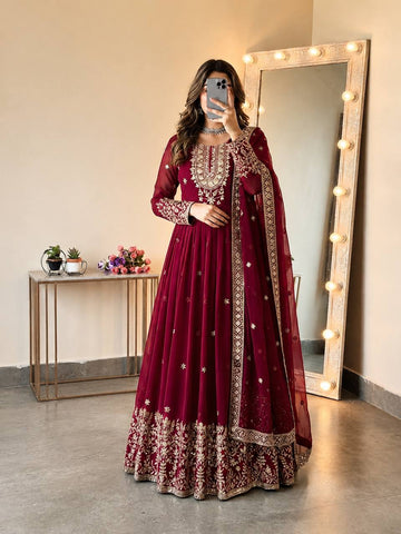 Royal Festive Embroidered Gown Set