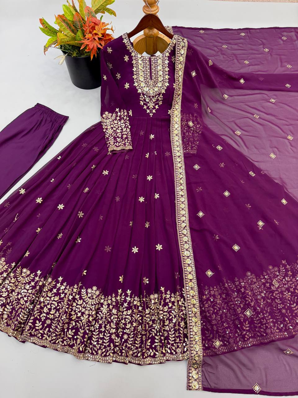 Royal Festive Embroidered Gown Set