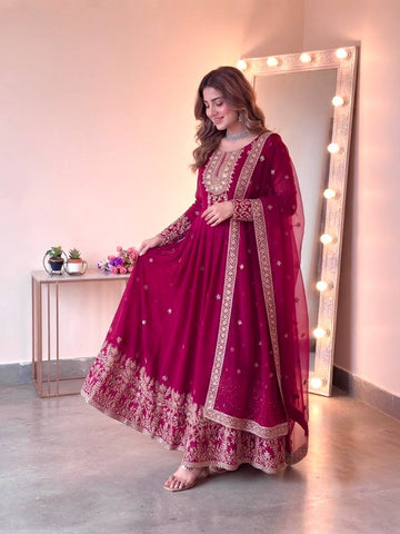 Royal Festive Embroidered Gown Set