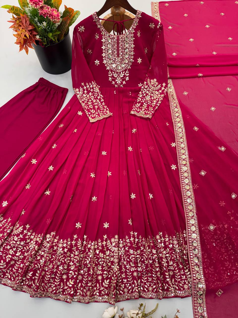 Royal Festive Embroidered Gown Set