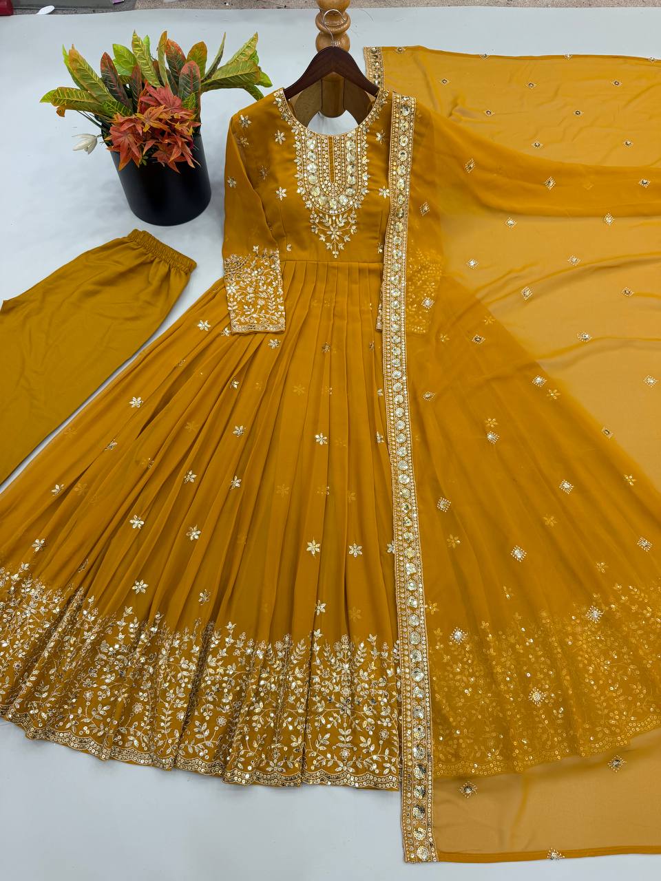 Royal Festive Embroidered Gown Set