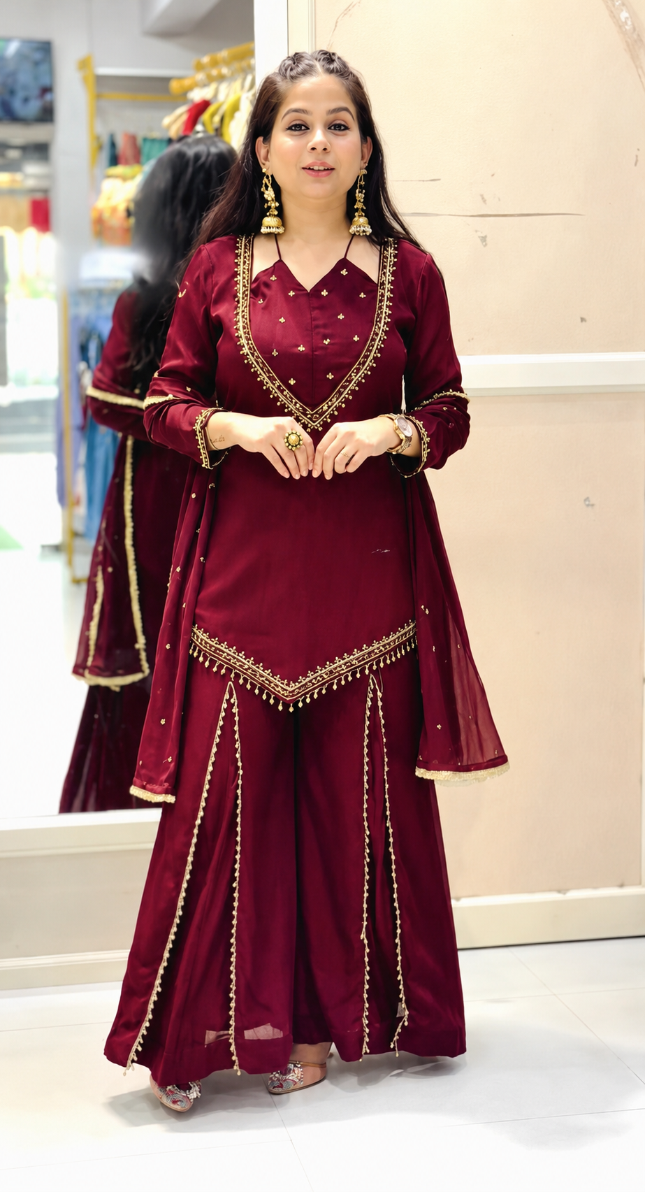 Designer Mirror Work Ethnic Set