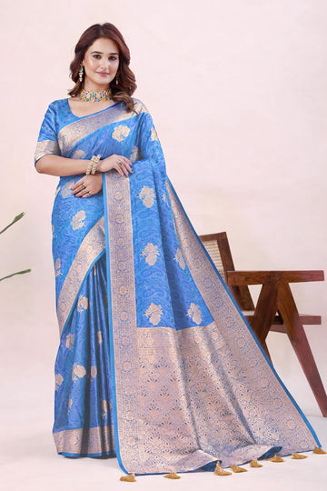 Elegant Designer Moss Silk Butti Saree with Matching Unstitched Blouse