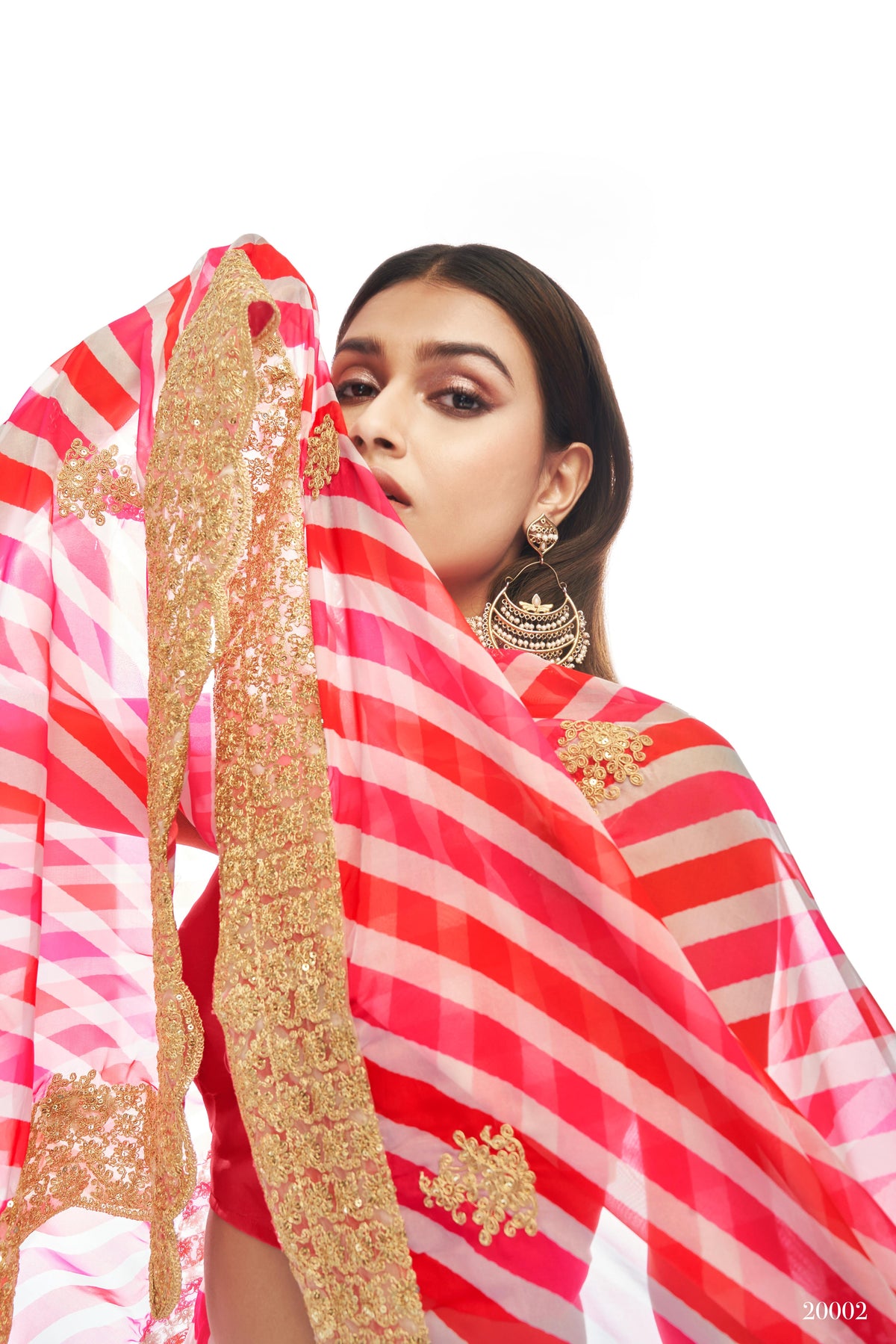 Designer Pink Organza Sequins & Dori Work Lehenga